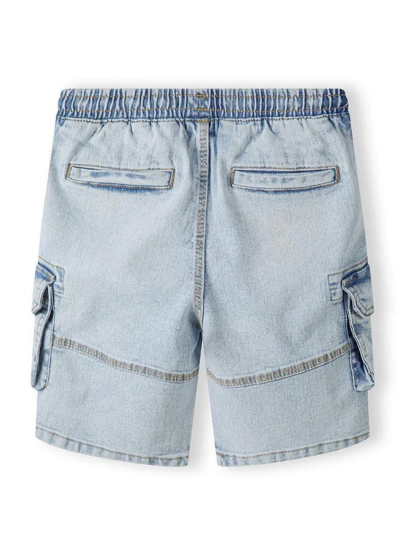 MINOTI Kids' Denim-Look Cargo Shorts with Elastic Waist