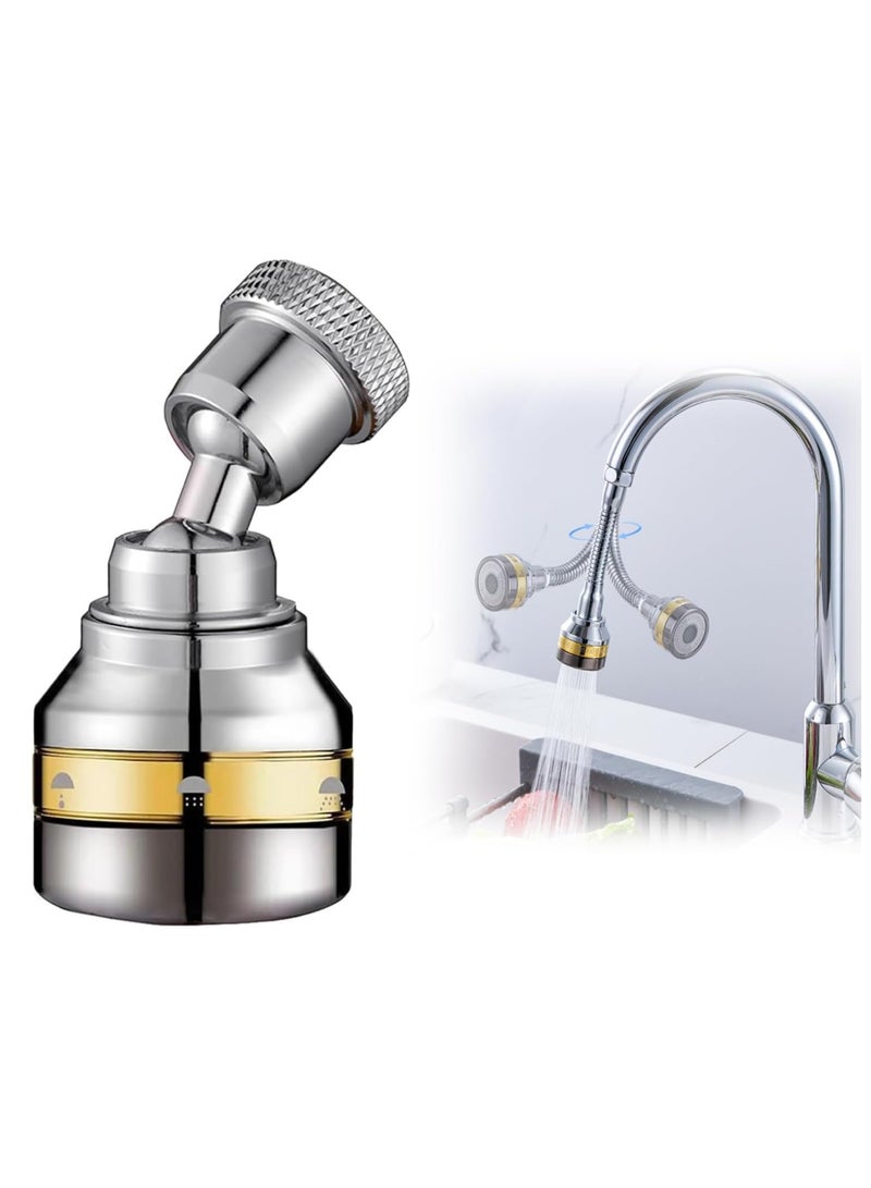 SOLARAE Faucet Sprayer Attachment Kitchen Faucet Spray Head Solid Brass and Stainless Steel 360 Degree Rotatable Aerator 3 Flow Mode Adjustable High Pressure Booster Anti-Splash Water Saving Faucet - Image 1
