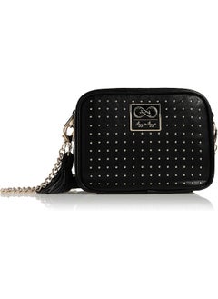 Itzy Ritzy Itzy Ritzy Chelsea + Cole for Crossbody Diaper Bag - Includes 6 Pockets, Changing Pad & Tassel; Black with Sweetheart Print  - Image 1