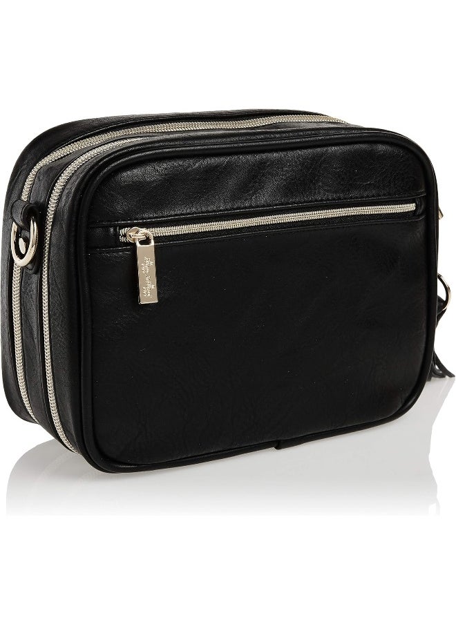 Itzy Ritzy Itzy Ritzy Chelsea + Cole for Crossbody Diaper Bag - Includes 6 Pockets, Changing Pad & Tassel; Black with Sweetheart Print  - Image 2