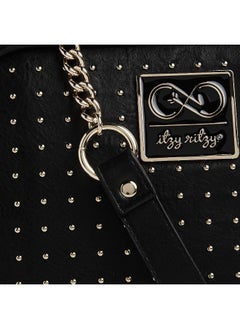 Itzy Ritzy Itzy Ritzy Chelsea + Cole for Crossbody Diaper Bag - Includes 6 Pockets, Changing Pad & Tassel; Black with Sweetheart Print  - Image 4