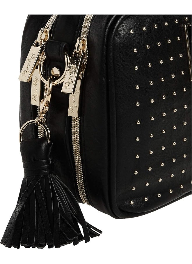 Itzy Ritzy Itzy Ritzy Chelsea + Cole for Crossbody Diaper Bag - Includes 6 Pockets, Changing Pad & Tassel; Black with Sweetheart Print  - Image 3