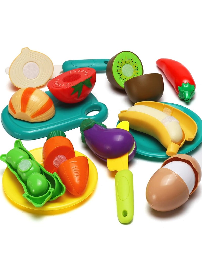 Halamodo 23Pcs Fruit Cutting Toy Set, Children'S Pretend Play Simulation Vegetable And Fruit Cutting Toys, Girls Cooking Kitchen Utensils, Educational Kitchen Toys Set, Kitchen Pretend Play Toy, Birthday Gift Party Favors for Kids - Image 4