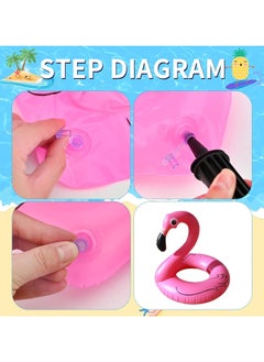 General 3pcs inflatable flamingos approx. 90 cm pool float with drink holder outdoor pool beach party supplies summer holiday essentials  - Image 3