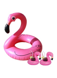 General 3pcs inflatable flamingos approx. 90 cm pool float with drink holder outdoor pool beach party supplies summer holiday essentials  - Image 1