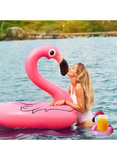 General 3pcs inflatable flamingos approx. 90 cm pool float with drink holder outdoor pool beach party supplies summer holiday essentials  - Image 4