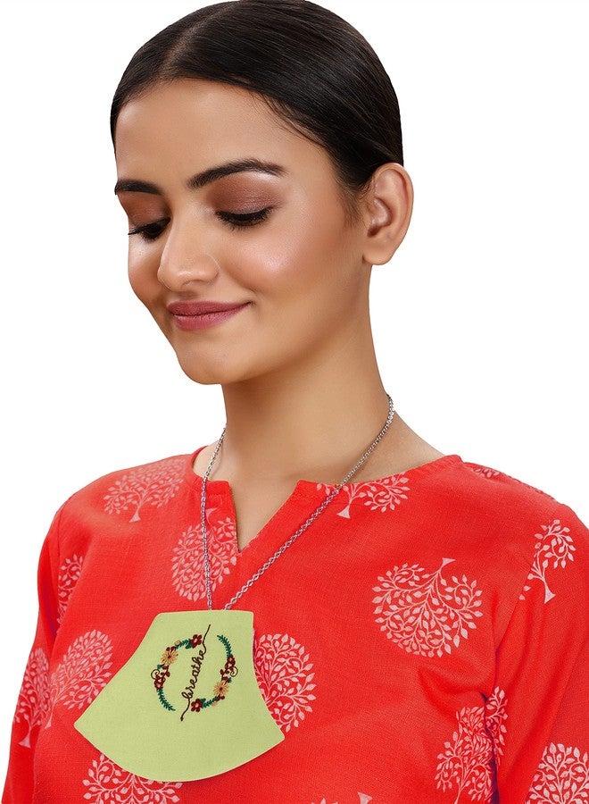 MASQ By Q-One 4 Layer Washable, Reusable, Size Adjustable, Anti-Bacterial (BFE>99%) Embroidered Cotton Cloth Face Mask Combo for Women, Girls with 1 Detachable Chain (Multicolor, Large, Pack of 3) - Image 5