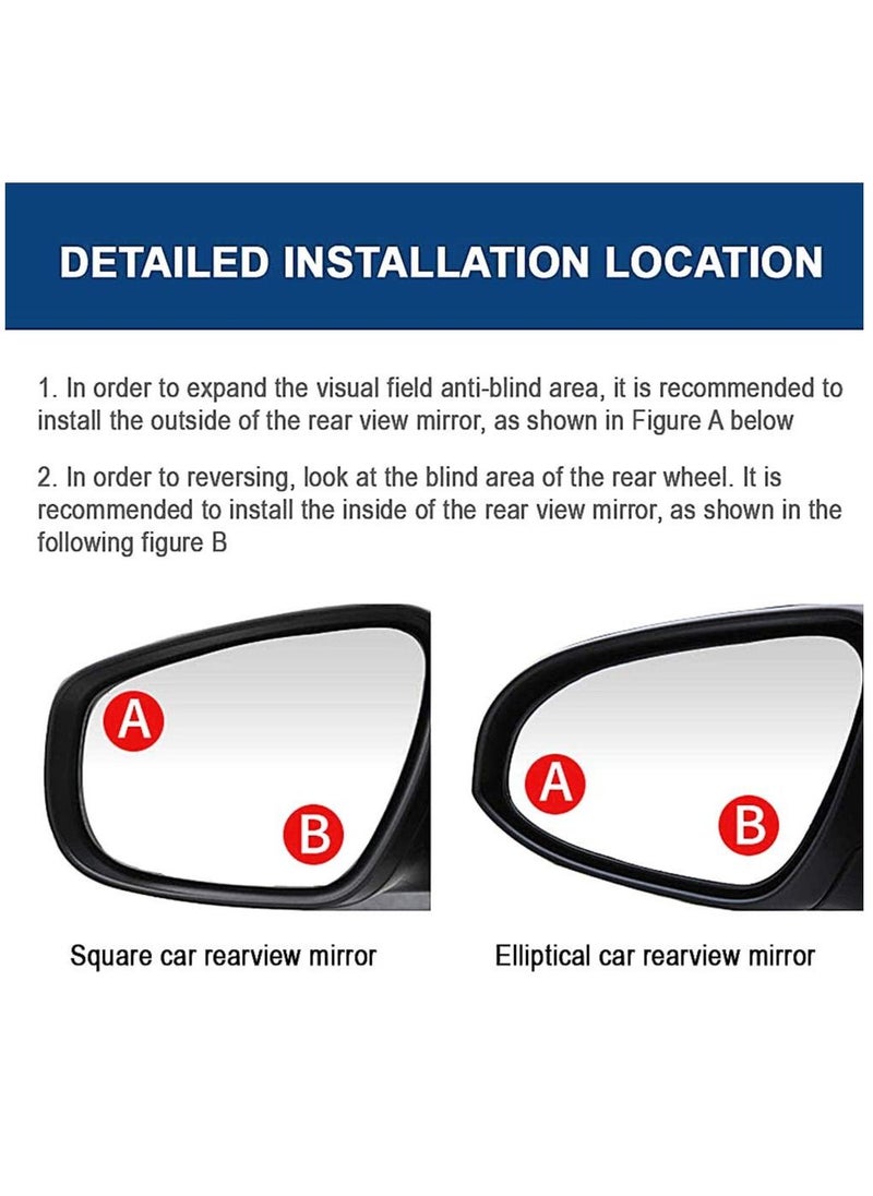 Blind Spot Mirror, 360 Degree Rotatable Waterproof Convex Rear View Mirror Adjustable 2 piece black - pzsku/ZC376814B3DDF137DECAEZ/45/_/1658700004/d02784d7-8129-4493-8570-48e0169feb96