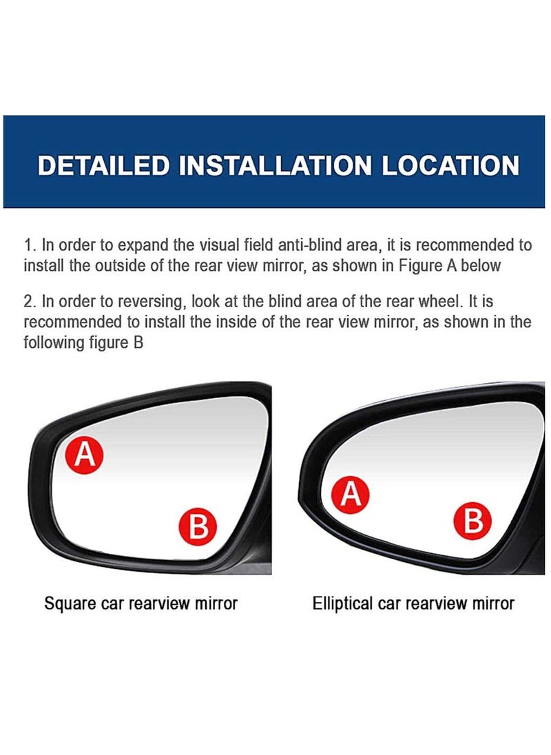 Mistuba Racing R - Blind Spot Mirror, 360 Degree Rotatable Waterproof Convex Rear View Mirror Adjustable 2 piece black - Image 1