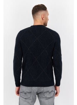 Lyle & Scott Men Crew Neck Long Sleeve Knitted Sweater, Navy  - Image 3