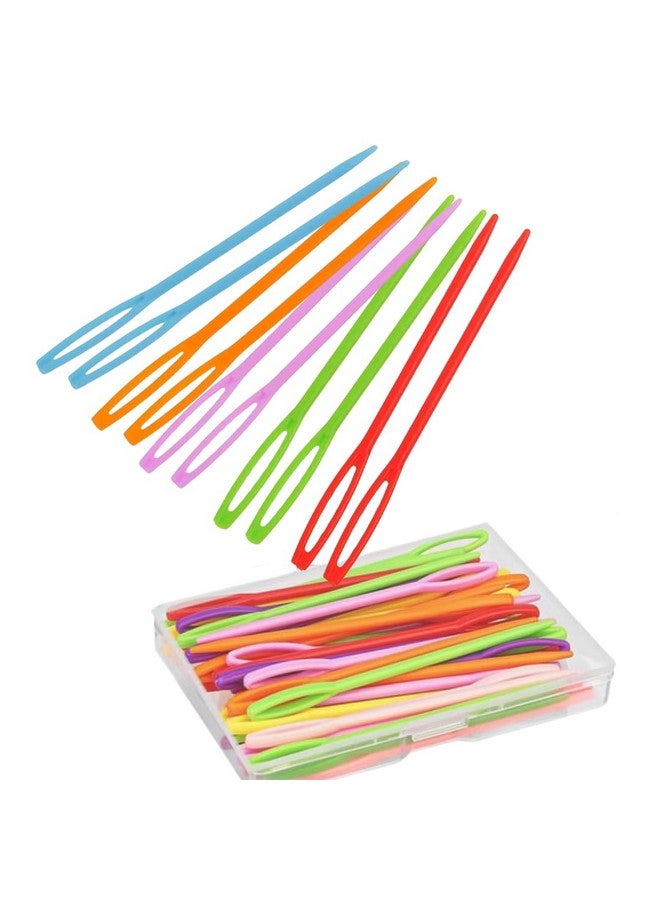 Artonezt 50 PCS Large Eye Sewing Needles, 2.75 Inch Plastic Weaving Yarn Needles for Learning, Safety Embroidery, Kids DIY Sewing, Handmade Crafts - Image 1