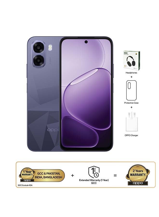 أوبو A6t 5G ثنائي الشريحة كريستال بنفسجي 6GB RAM 256GB مع سماعات - النسخة الشرق أوسطية - Image 1