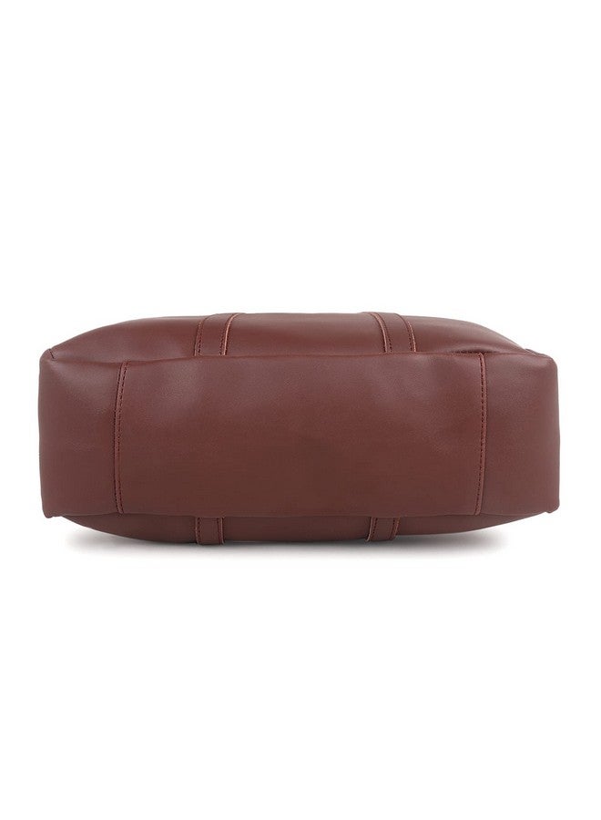 ALIZA Stylish Classic Tote Handbag for Girls and Women (COFFEE BROWN) - Image 3