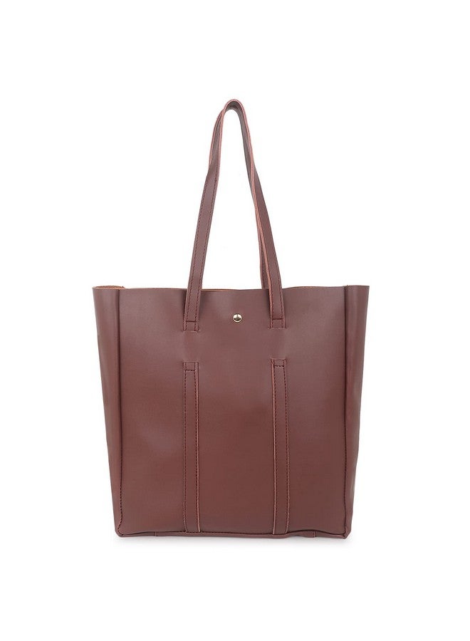 ALIZA Stylish Classic Tote Handbag for Girls and Women (COFFEE BROWN) - Image 1