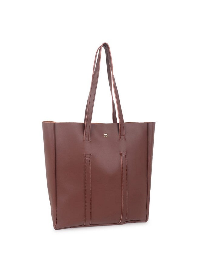 ALIZA Stylish Classic Tote Handbag for Girls and Women (COFFEE BROWN) - Image 5