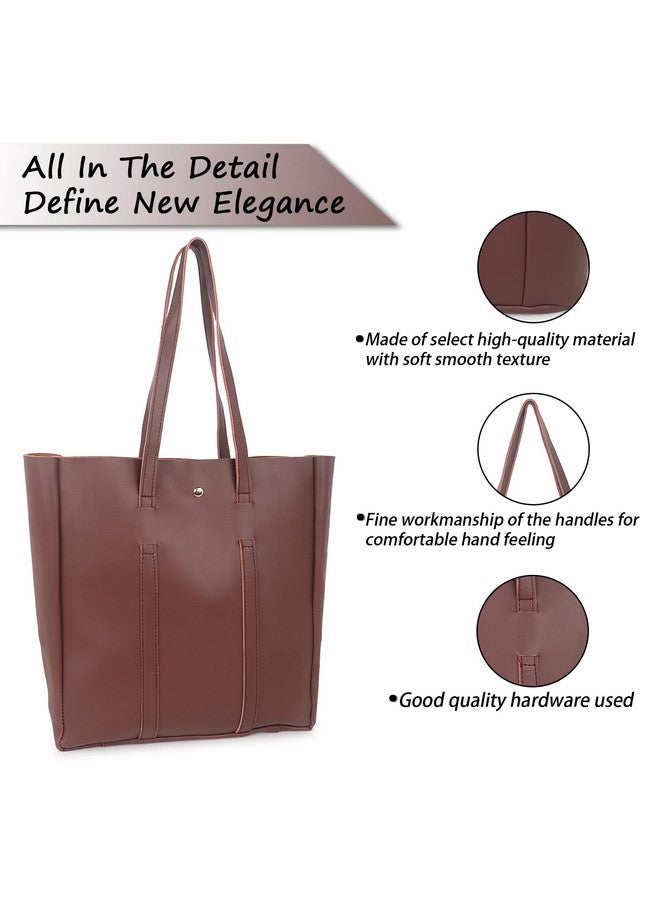 ALIZA Stylish Classic Tote Handbag for Girls and Women (COFFEE BROWN) - Image 4