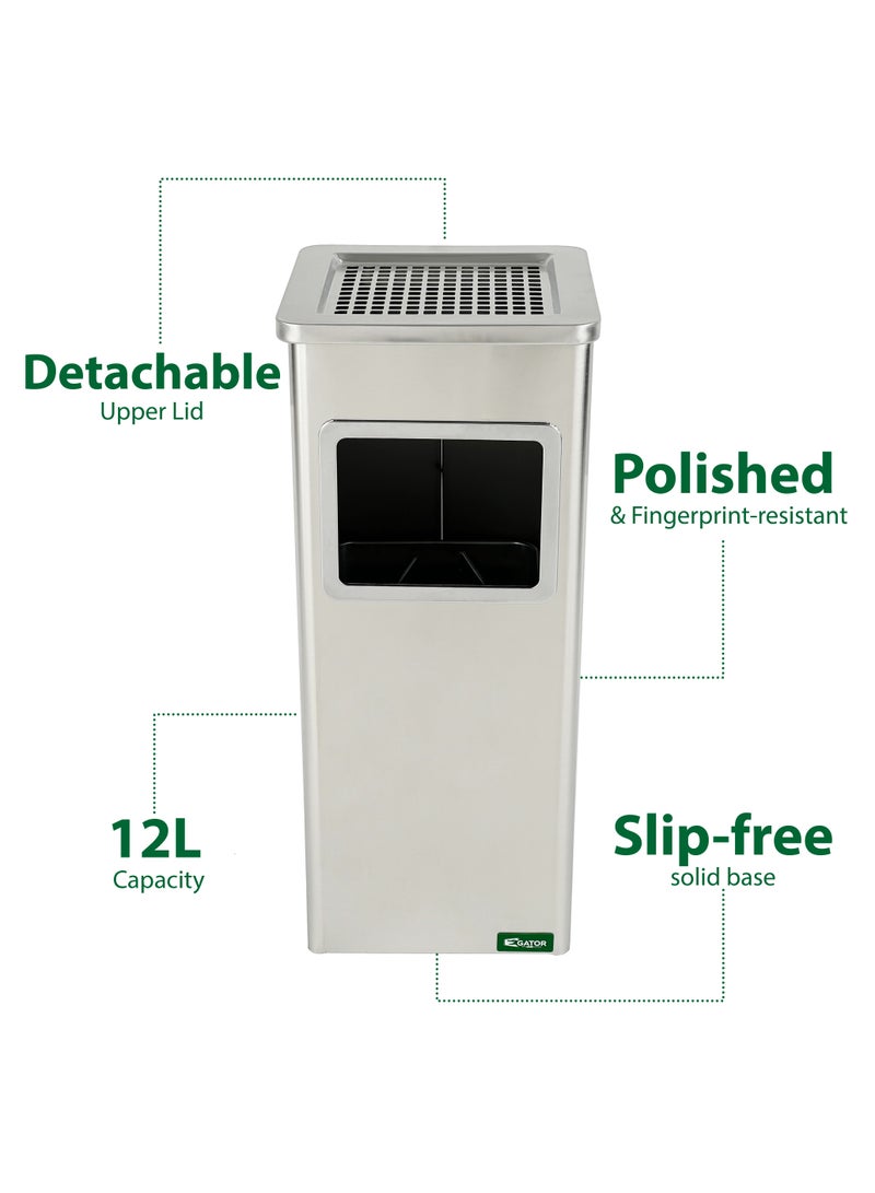 GATOR | Stainless Steel Ashtray Square Bin - Image 3