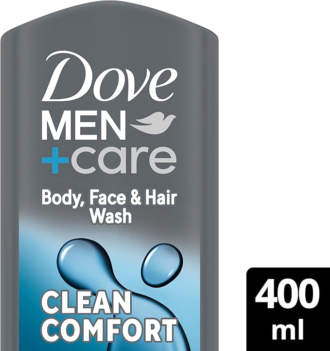Dove Men+Care Dove MenCare Hydrating Clean Comfort 3in1 Hair Body and Face Wash Body Cleanser shower gel with 24 hour nourishing MicroMoisture technology for relaxed and reenergised skin 400 ml - Image 2
