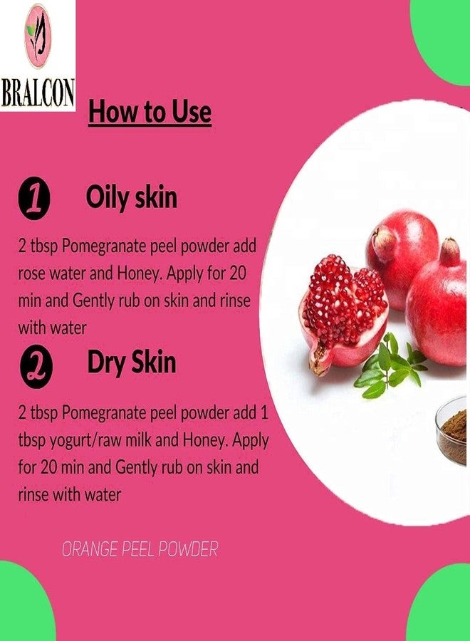 BRALCON Organic Pomegranate Peel Powder, Lemon Peel Powder Combo- 200g(100g x 2 Pack) |Lemon Peel Powder, Pomegranate Peel Powder For Face Masks, Skin Care| Face Pack, Hair pack & Face Pack|Hair Care - Image 4