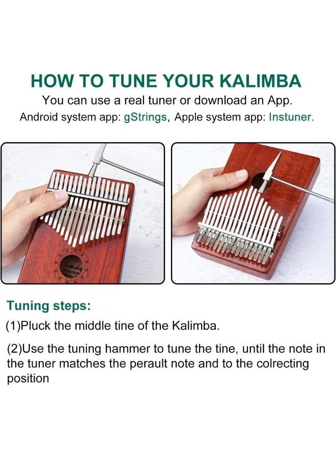 Generic Kalimba thumb piano 17 key finger piano musical instrument with study instruction and tune hammer, gift for kids, adult beginners.  - Image 3