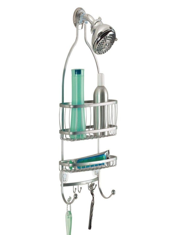 InterDesign iDesign Metal Extra-Wide Hanging Shower Caddy, The York Collection - 10" x 4" x 22", Silver - Image 1