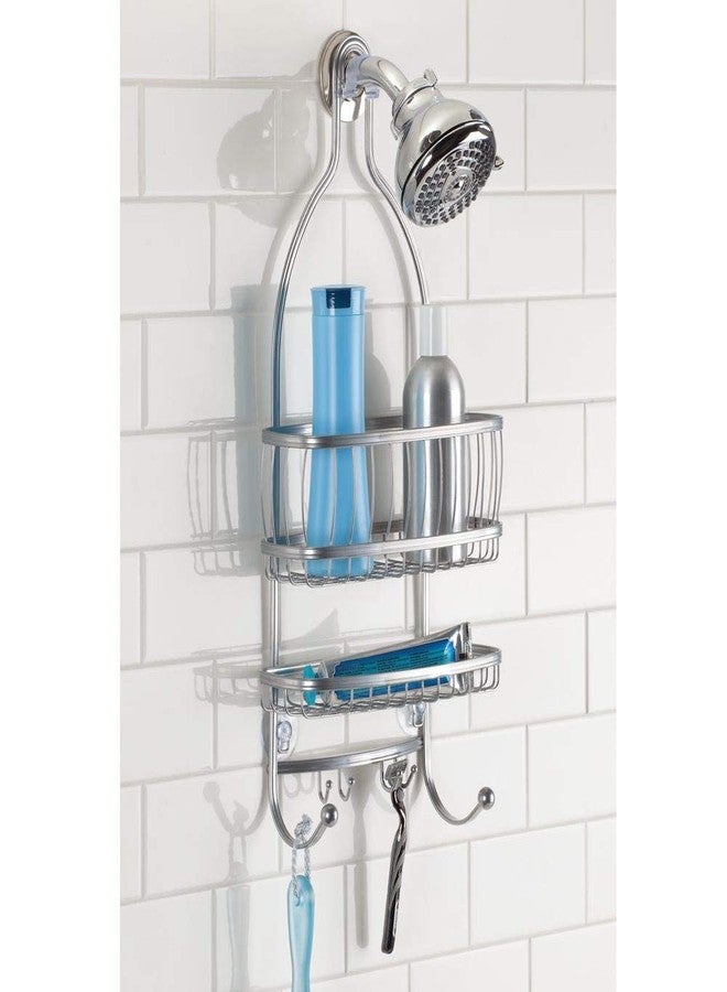 InterDesign iDesign Metal Extra-Wide Hanging Shower Caddy, The York Collection - 10" x 4" x 22", Silver - Image 3