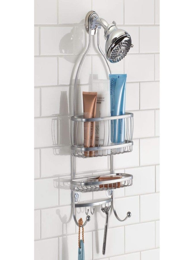 InterDesign iDesign Metal Extra-Wide Hanging Shower Caddy, The York Collection - 10" x 4" x 22", Silver - Image 4