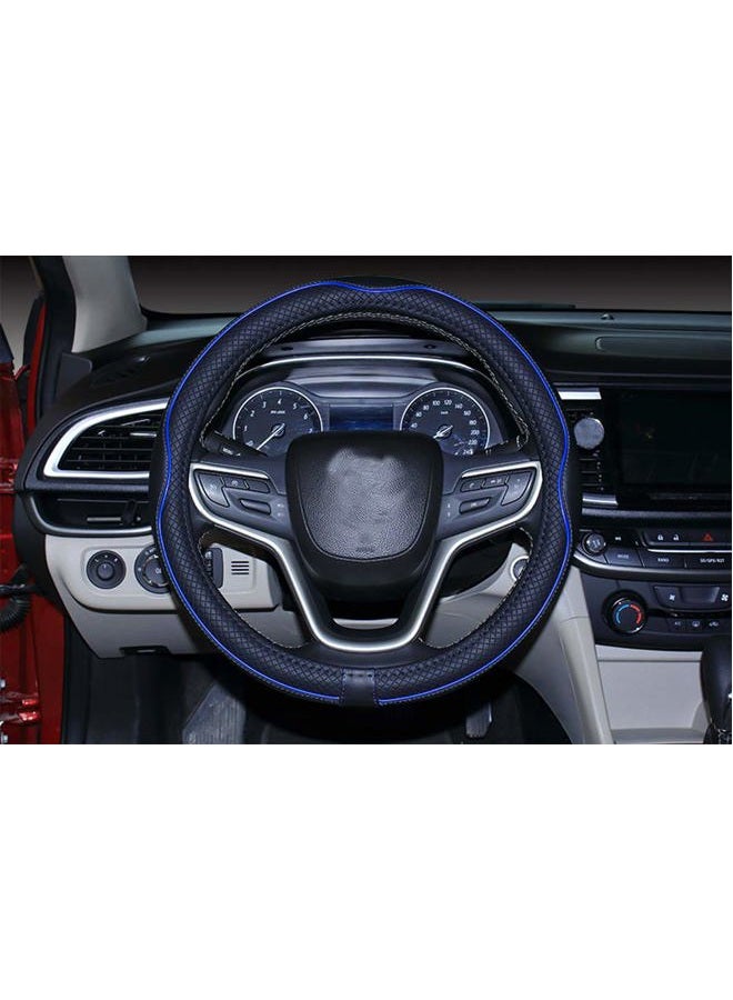 Mayco Bell Microfiber Leather Car Small Steering Wheel Cover (14''-14.25'', Black Dark Blue) - Image 5