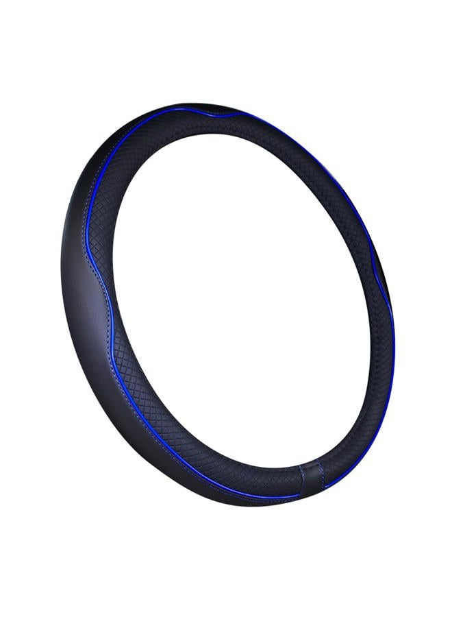Mayco Bell Microfiber Leather Car Small Steering Wheel Cover (14''-14.25'', Black Dark Blue) - Image 2