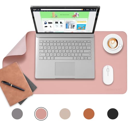 AROPANA Anti-Slip Extended Mouse Pad | PU Vegan Leather Desk Mat | Large Computer Desk Protector Pad with Suede Base for Keyboard, Laptop, Office & Home (70x35CM, Pink) - Image 1
