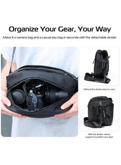 Ulanzi ULANZI Camera Sling Bag, Water-Resistant Camera Case with Tripod Holder, DSLR/SLR/Mirrorless Camera Bags Crossbody for photographers - Black 10L Capacity  - Image 4
