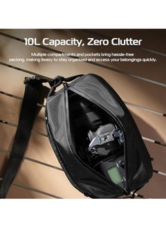 Ulanzi ULANZI Camera Sling Bag, Water-Resistant Camera Case with Tripod Holder, DSLR/SLR/Mirrorless Camera Bags Crossbody for photographers - Black 10L Capacity  - Image 5
