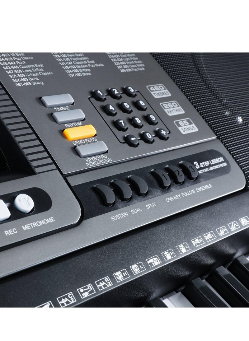 null - 61-Key Electronic Keyboard Multi Function Portable Digital Piano MK812 with 200 Timbres, 128 Rhythms, USB Port, Ideal for Beginners & Professionals, with Stand&Bench&Microphone & Headphones - Image 1