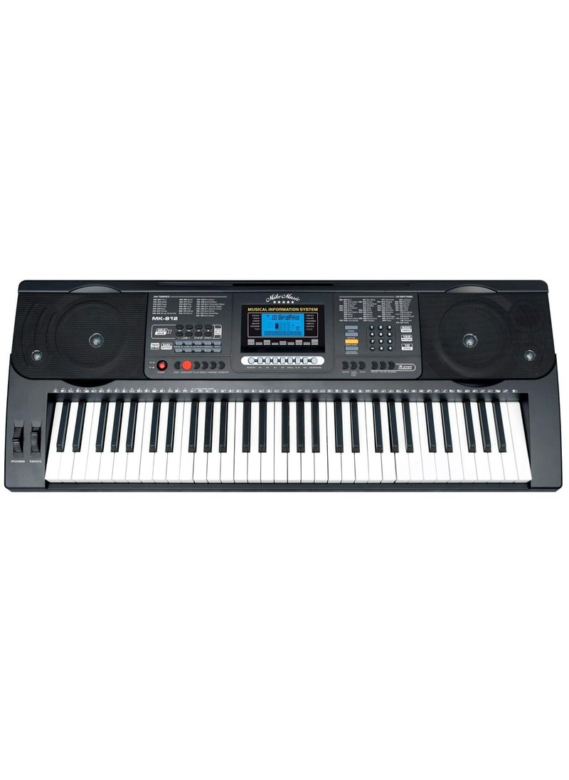 null - 61-Key Electronic Keyboard Multi Function Portable Digital Piano MK812 with 200 Timbres, 128 Rhythms, USB Port, Ideal for Beginners & Professionals, with Stand&Bench&Microphone & Headphones - Image 1