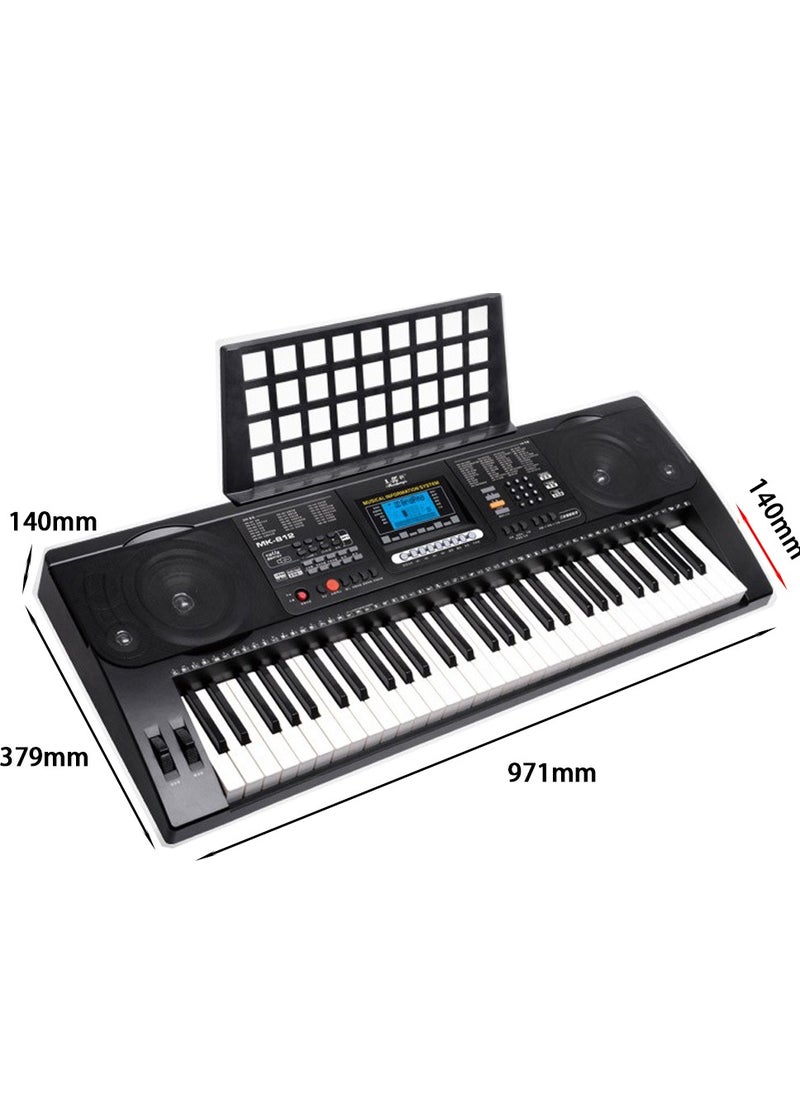 null - 61-Key Electronic Keyboard Multi Function Portable Digital Piano MK812 with 200 Timbres, 128 Rhythms, USB Port, Ideal for Beginners & Professionals, with Stand&Bench&Microphone & Headphones - Image 1