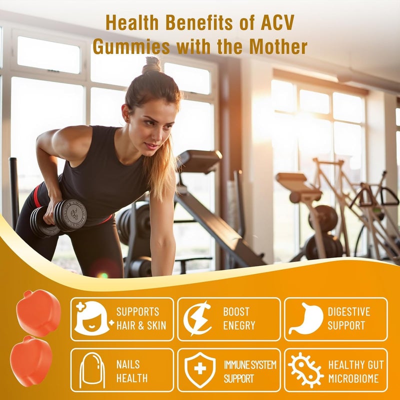 Hurdilen Keto ACV Gummies  2000mg Apple Cider Vinegar Gummies with Probiotics Vitamin B12  B6 for Digestion Energy Boost Immunization  Hair Health  60 Count No Sugar NonGMO GlutenFree for Women Men - Image 4
