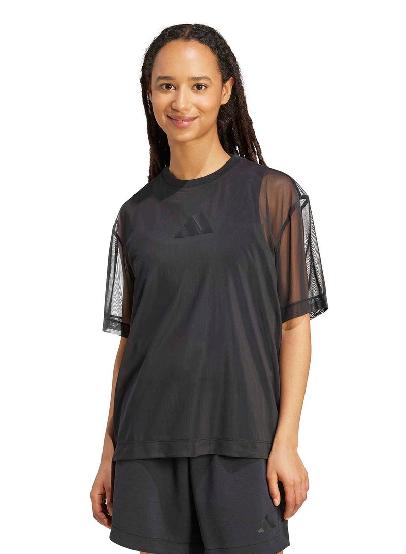 Adidas Soft Lux Mesh T-Shirt - Image 1