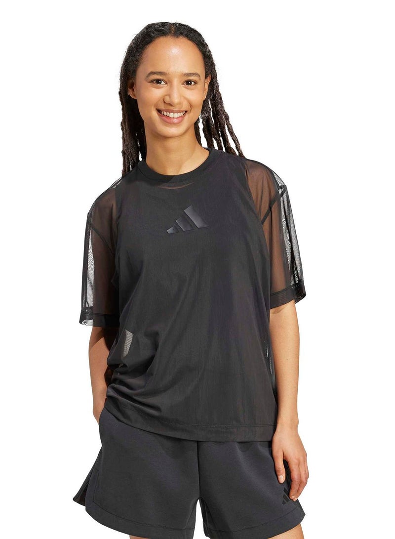 Adidas Soft Lux Mesh T-Shirt - Image 5