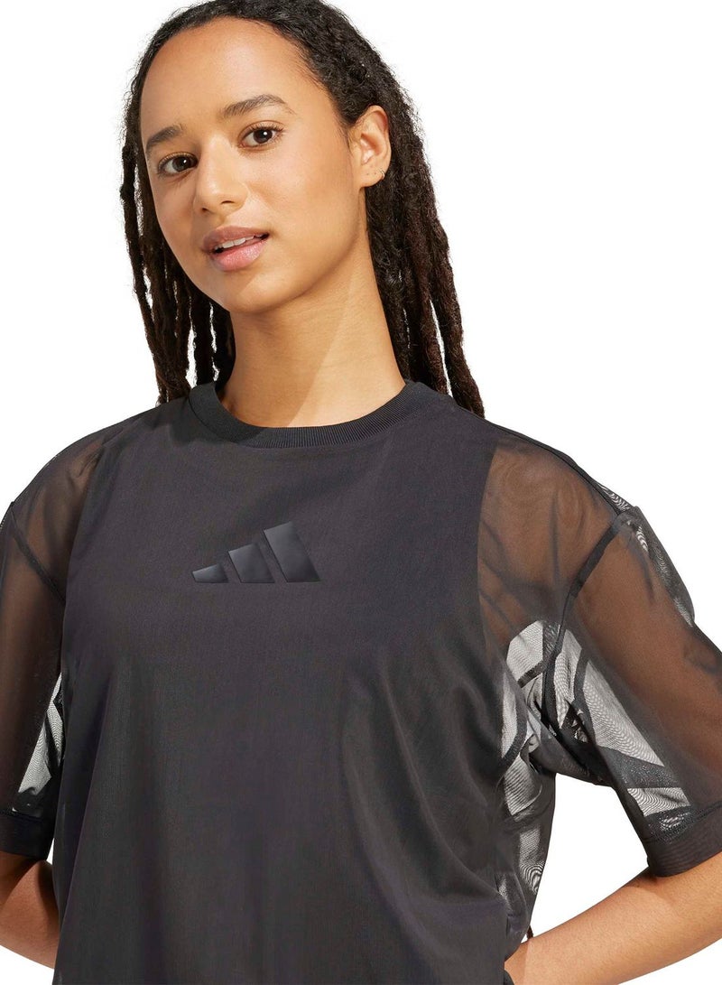 Adidas Soft Lux Mesh T-Shirt - Image 4