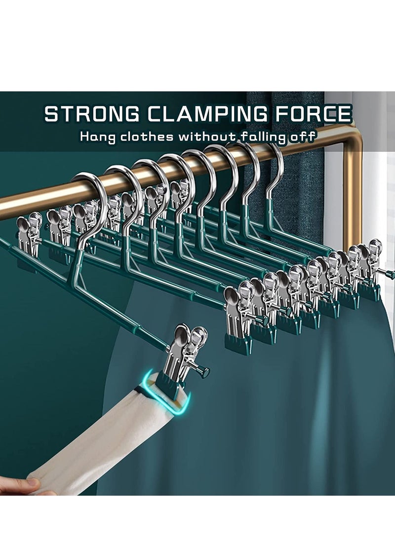 MIXDE Pants Skirt Hanger with Clip 20 Pack,Rubber Cover Metal Non-Slip Hanger,360 Swivel Hook,Heavy Duty Ultra Thin Saving Space Clothing Hanger for Pants,Trousers,Skirts,Jeans - Image 2