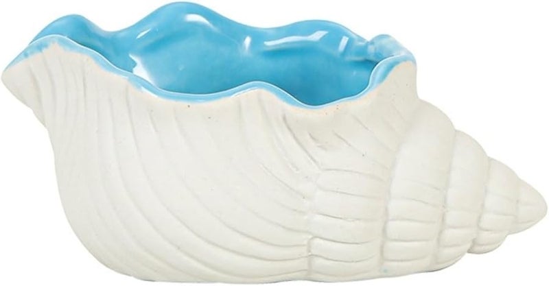 Blue and White Ceramic Conch Ashtray Rounded Corner Upgraded Version Luxury Living Room Decoration Collectible - Image 2