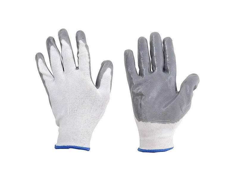 DMC Nylon Industrial Home Cut Resistant Safety Hand Gloves 4 Pairs White Grey - Image 3