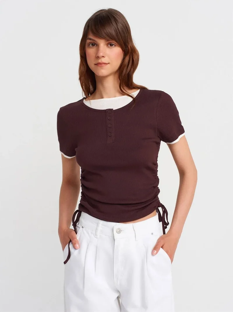 ديلفين Dilvin Women's Cotton Slim Fit Crew Neck T-Shirt