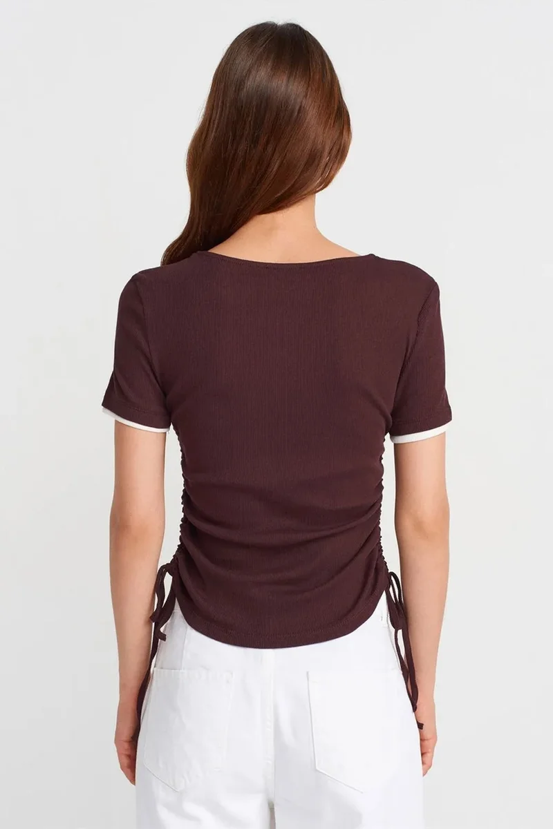Dilvin Burgundy Red DILVIN Women's Cotton Slim Fit Crew Neck T-Shirt for Women | Best Price UAE
