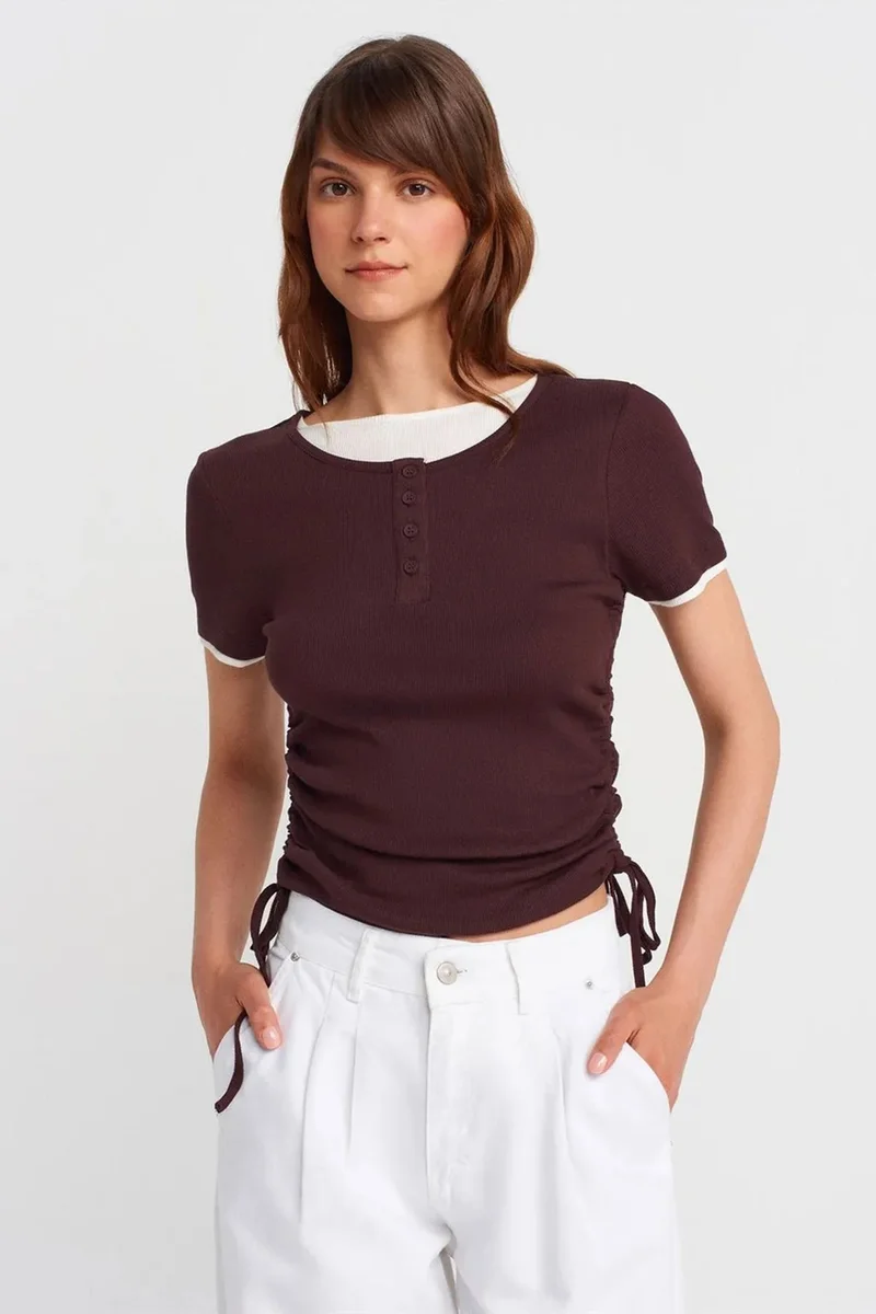 DILVIN Women's Cotton Slim Fit Crew Neck T-Shirt