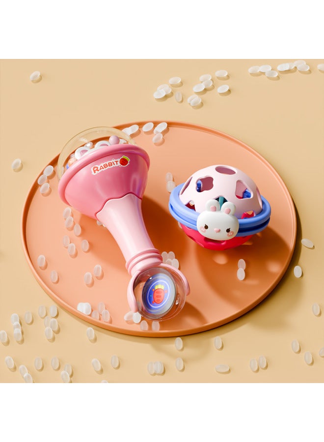 ألعاب أطفال حديثي الولادة عبر الحدود من 0 إلى 6 أشهر خشخيشة مطاطية ناعمة بمقبض خشخيشة للرجال والنساء بعمر سنة واحدة مطرقة رملية للتعليم المبكر - اللون: كرة مطاطية ناعمة 【مسحوق】】 - Image 3