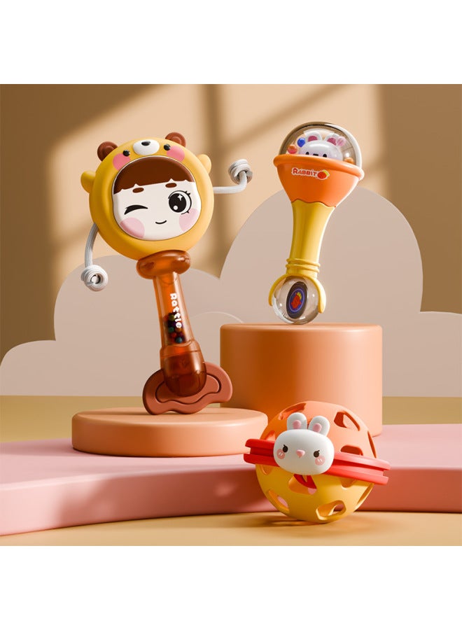 ألعاب أطفال حديثي الولادة عبر الحدود من 0 إلى 6 أشهر خشخيشة مطاطية ناعمة بمقبض خشخيشة للرجال والنساء بعمر سنة واحدة مطرقة رملية للتعليم المبكر - اللون: كرة مطاطية ناعمة 【مسحوق】】 - Image 2