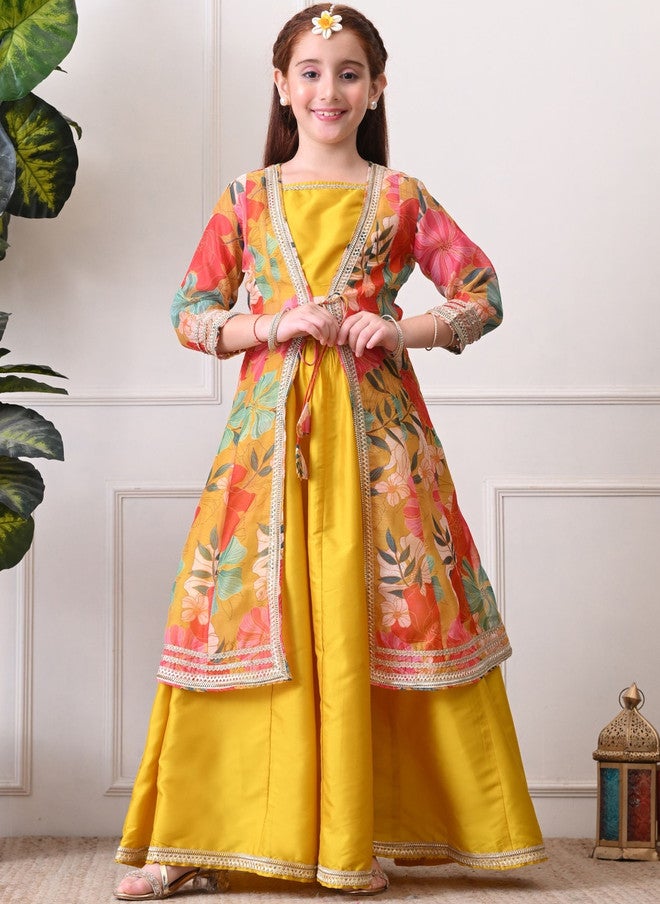 Indi-Loom Couture Girls Floral Lehenga Choli with Dupatta - Image 2