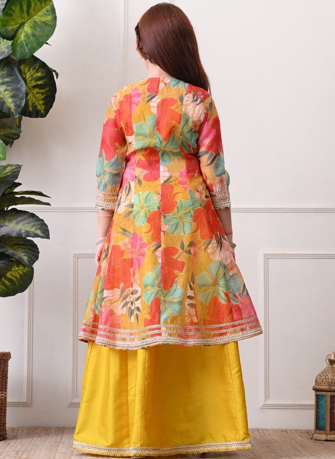 Indi-Loom Couture Girls Floral Lehenga Choli with Dupatta - Image 4