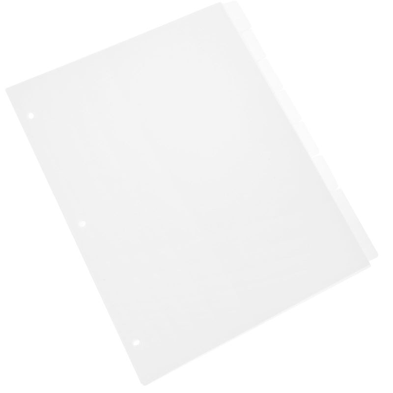 Frosted Tab Plastic Binder Dividers 3 Ring Punched Index Refills for School Office - Image 2